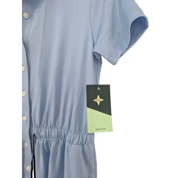 Tuckernuck Blue Sport Shirt Dress XS Golf Tennis Preppy Mini NWT Collared - Picture 3 of 6